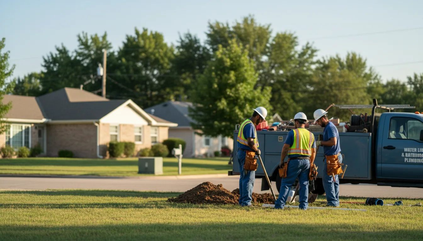 Residential water line and bathroom plumbing service in Rentiesville, OK